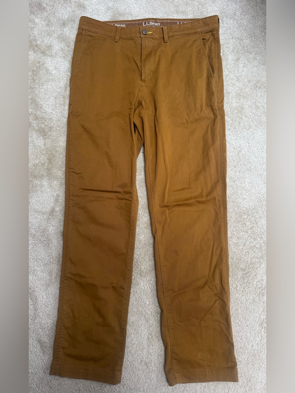 L.L. Bean Men's Sz 35x34 Chino Pants in Caramel Brown